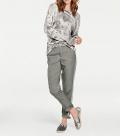 Oversized-Pullover oliv-grau
