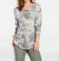 Oversized-Pullover oliv-grau