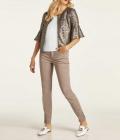 Pailletten-Blazer mit Volants taupe