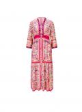 Paisley-Dessin-Druckkleid ecru-fuchsia