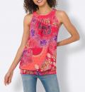 Paisley-Muster-Shirttop erdbeere-orange-bedruckt