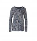 Paisley-Pullover mitGlitzersteinchen marine-eisblau