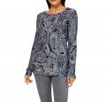 Paisley-Pullover mitGlitzersteinchen marine-eisblau