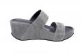 Pantolette mit Strass grau