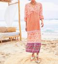 Patch-Druckkleid orange-champagner