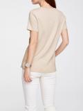 Patch-Velourslederimitat-Strick-Pullover beige