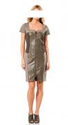 Patchwork-Kleid taupe