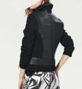 Patchwork-Lederjacke schwarz