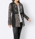 Patchwork-Longblazer schwarz-bunt