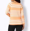 Pima-Baumwoll-Pullover apricot-weiß