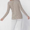 Pima-Baumwoll-Shirt taupe-geringelt