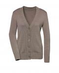 Pima-Baumwoll-Strickjacke taupe