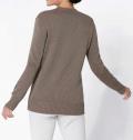 Pima-Baumwoll-Strickjacke taupe