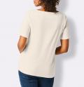 Pima-Baumwolle-Stretchshirt mit Strass champagner
