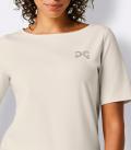 Pima-Baumwolle-Stretchshirt mit Strass champagner