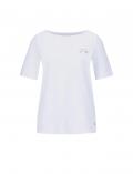 Pima-Baumwolle-Stretchshirt mit Strass weiß