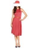 Plissee-Kleid koralle