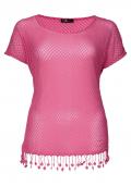 Plus-Size-Spitzenshirt pink