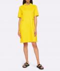 Polo-Jerseykleid mit Kordelzug sonnengelb