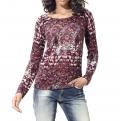 Pullover bordeaux mit Strass