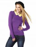 Pullover lila-gelb