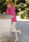 Pullover mit Chiffon pink