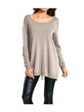 Pullover mit Chiffon sand
