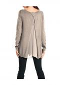 Pullover mit Chiffon sand