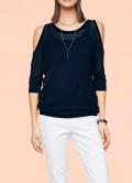 Pullover mit Cut-Outs marine