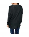 Pullover mit Fransen schwarz
