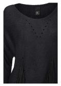 Pullover mit Fransen schwarz