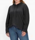 Pullover mit Kapuze und Tunnelzug schwarz Gr. 44/46