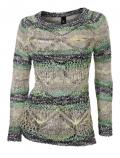 Pullover mit Pailletten grau-smaragd