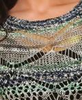 Pullover mit Pailletten grau-smaragd
