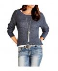 Pullover mit Pailletten rauchblau