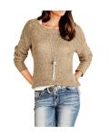 Pullover mit Pailletten sand