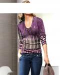 Pullover mit Perlen beere