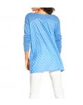 Pullover mit Satin blau-weiß