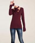 Pullover mit Schluppe bordeaux