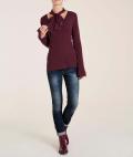 Pullover mit Schluppe bordeaux