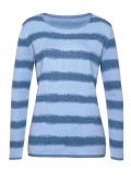 Pullover mit Schmucksteinchen blau