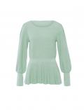 Pullover mit Schößchen kalkmint-ecru-meliert