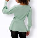 Pullover mit Schößchen kalkmint-ecru-meliert