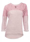 Pullover mit Spitze rosé