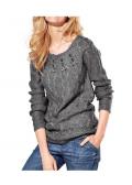 Pullover mit Strass graumelange