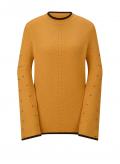 Pullover mit Zierperlen ockergelb
