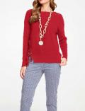 Pullover mit Zierschnürung rot