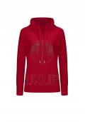 Pullover mitGlitzersteinchen-Schriftzug rot