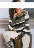 Pullover oliv-bunt