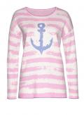 Pullover pink-ecru-blau